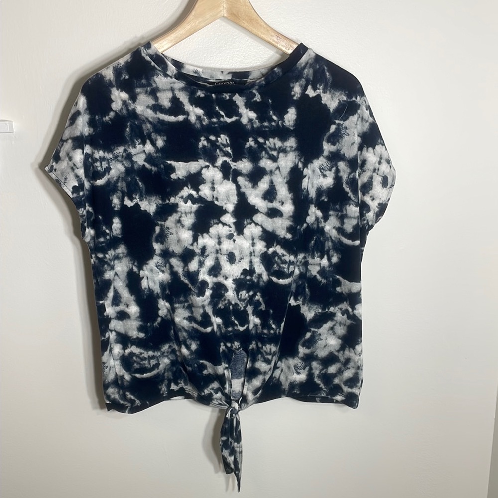 George - Tie-Dye Blue and White Women's Top